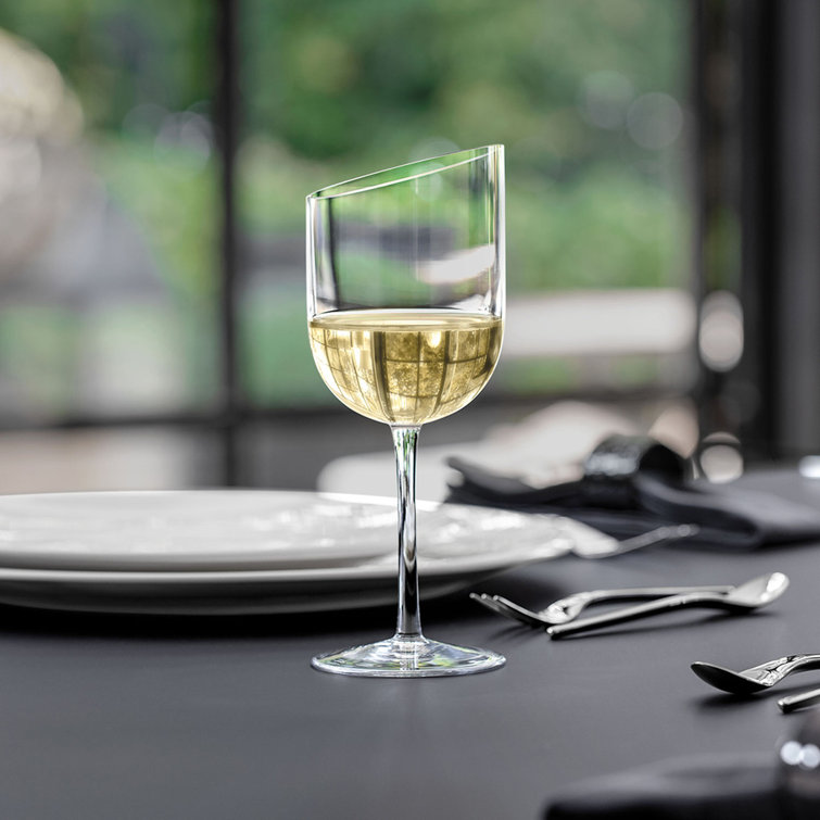 NewMoon 10 oz Clear Crystal White Wine Glass Set of 4