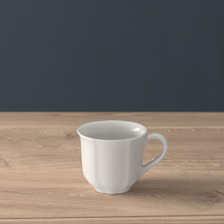 White Ceramic Espresso Cup with Saucer