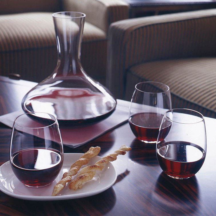 Clear Crystal Stemless Wine Glasses Set of Four
