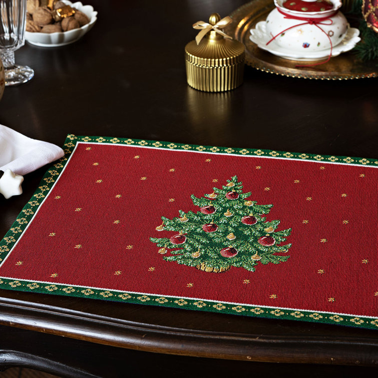 Toy's Delight Red and Green Cotton Christmas Placemat