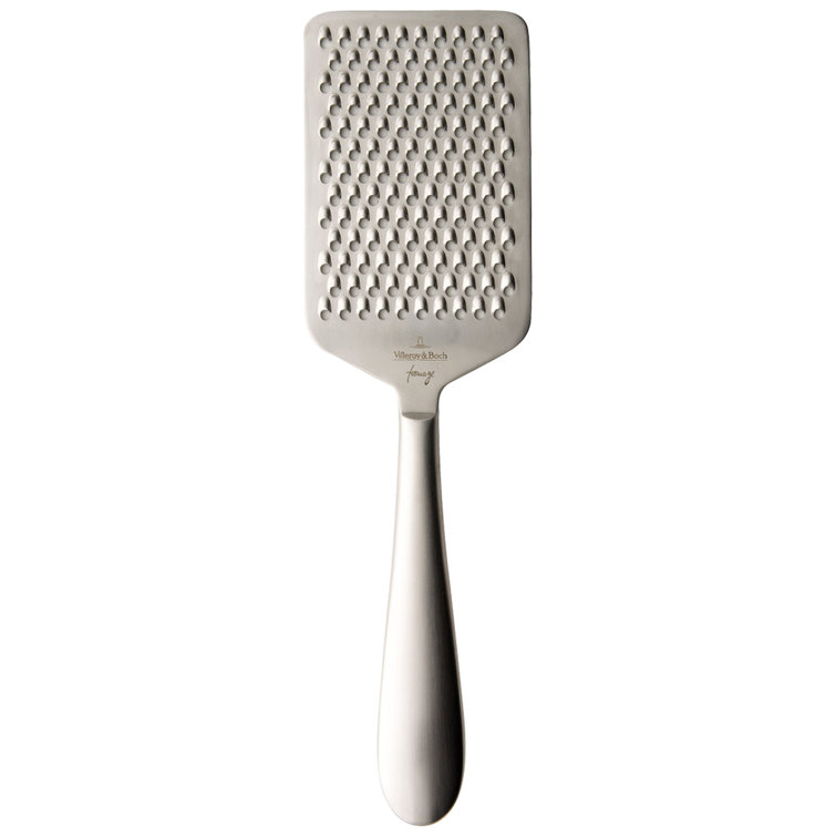 Silver Stainless Steel Flat Cheese Grater with Container