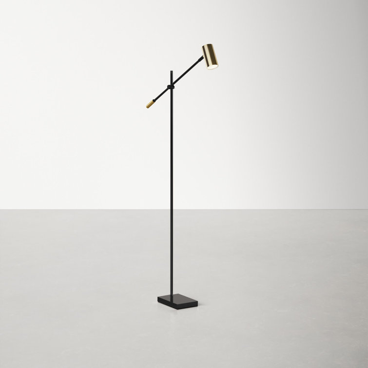 Collette 58'' Adjustable Black & Antique Brass LED Task Floor Lamp