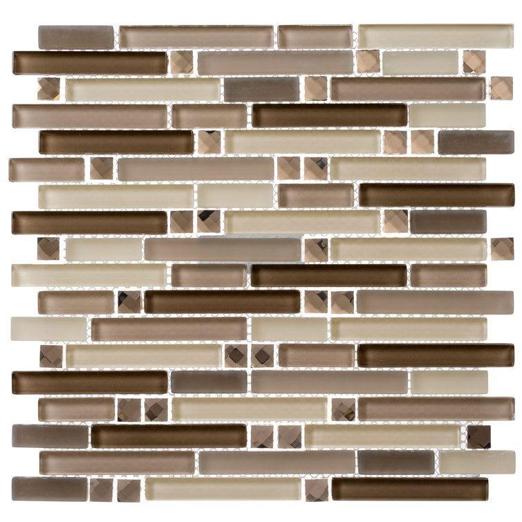 Happy Linear Brown Polished Marble Mosaic Tile