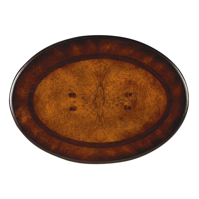 Plantation Cherry Oval Wood Side Table with Storage