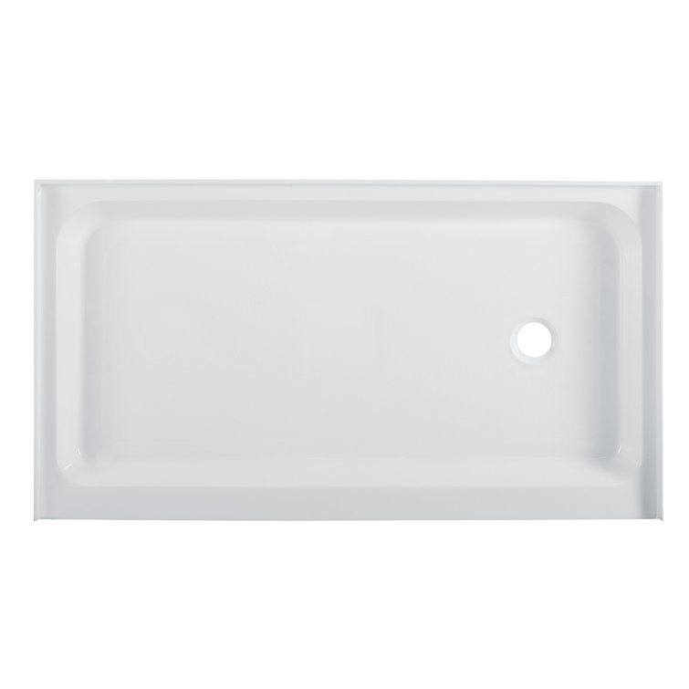 Voltaire 60" x 36" White Acrylic Shower Base with Right-Hand Drain