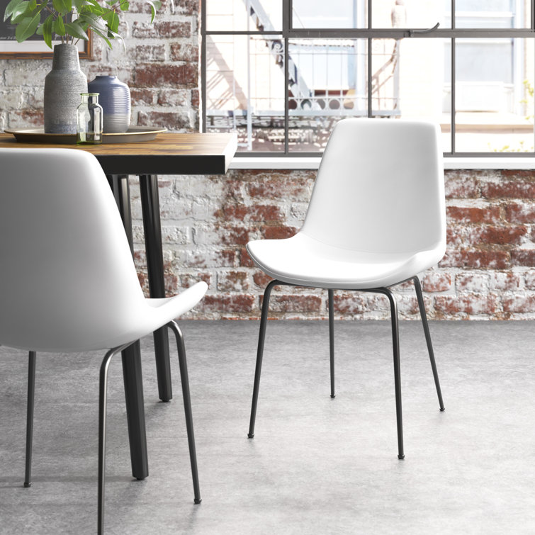 Deeter Contemporary White Faux Leather Side Chair
