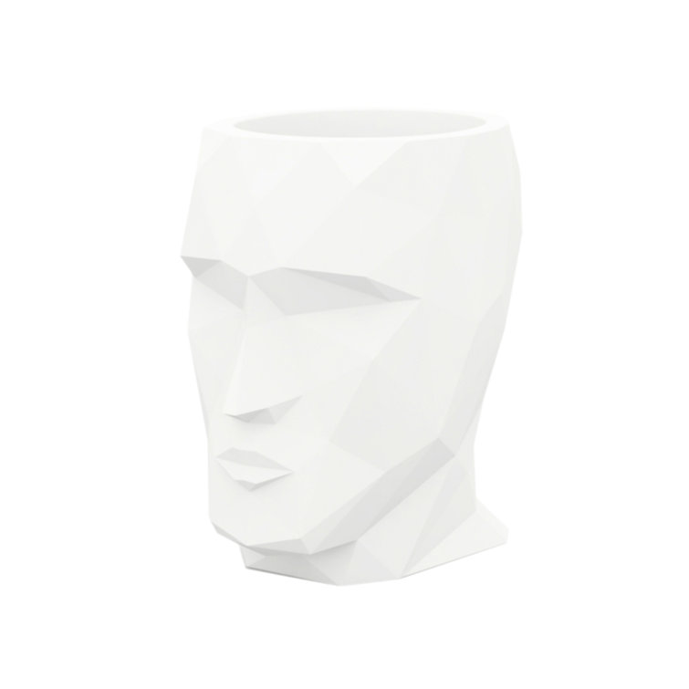 Ice White Polyethylene Abstract Outdoor/Indoor Planter