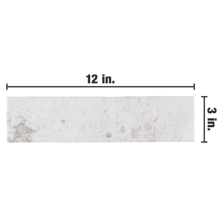 London White 3" x 12" Multi-Finish Ceramic Subway Wall Tile
