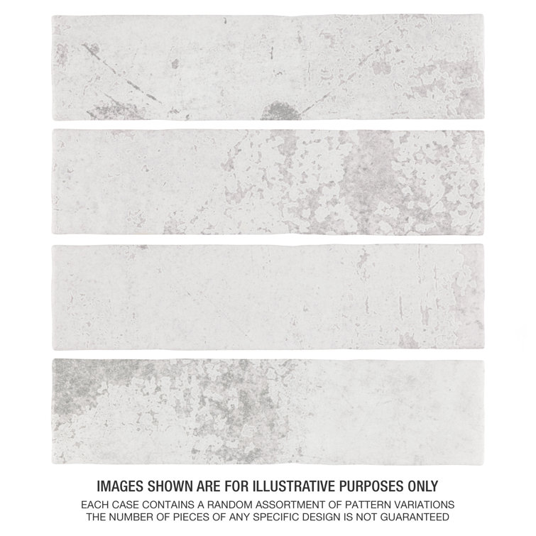 London White 3" x 12" Multi-Finish Ceramic Subway Wall Tile