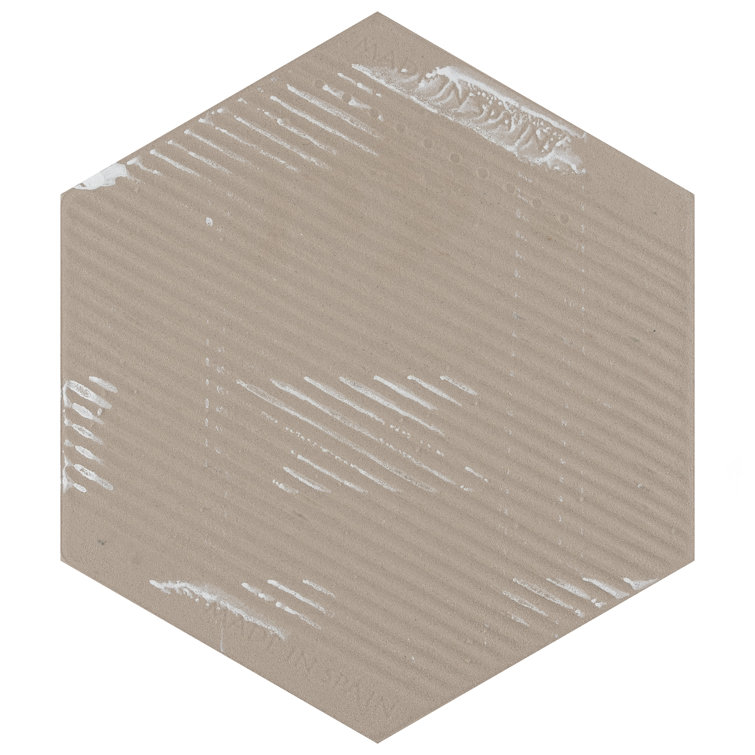 Classico Bardiglio Hex Floral 7" x 8" Porcelain Patterned Tile