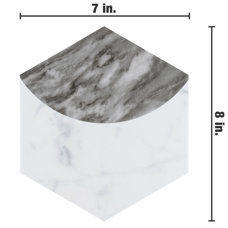 Classico Bardiglio Moon 7" x 8" Porcelain Marble Hex Tile