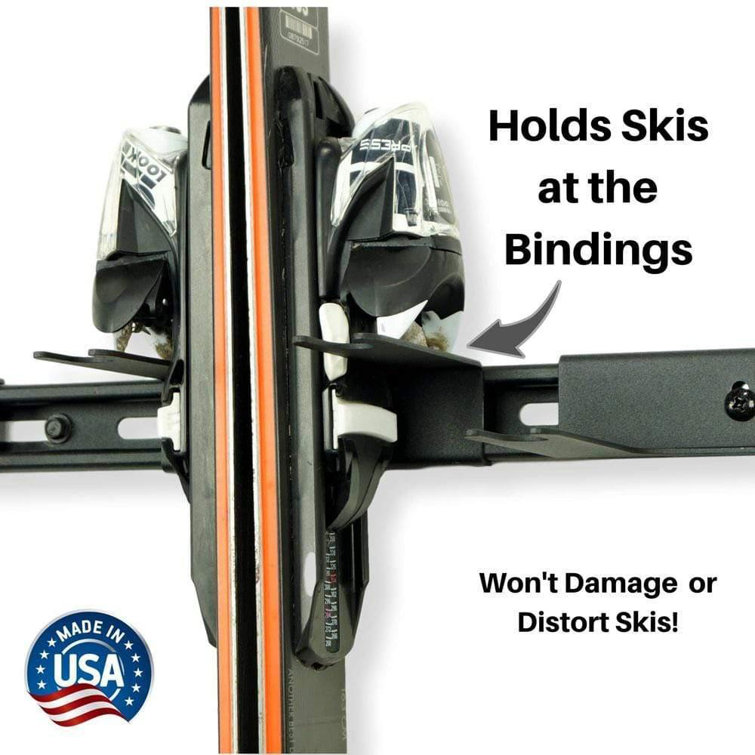 Heavy Duty Black Steel Wall-Mounted Ski and Pole Rack