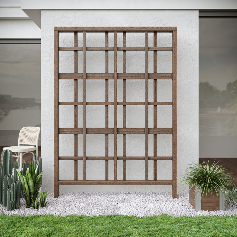 Espresso Brown 84'' H x 60'' W Modern Vinyl Garden Trellis
