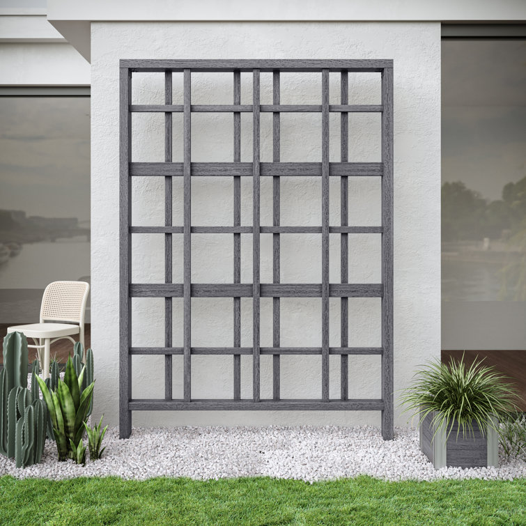 84'' Slate Gray Vinyl Lattice Panel Trellis