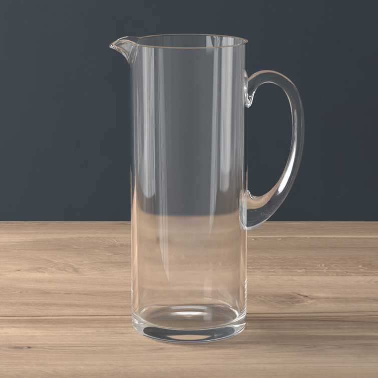 Clear Glass 9.75" Tall Pitcher with Handle