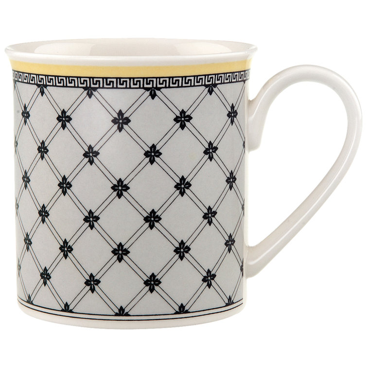 Audun Promenade Ceramic Mug with Floral Geometric Motif