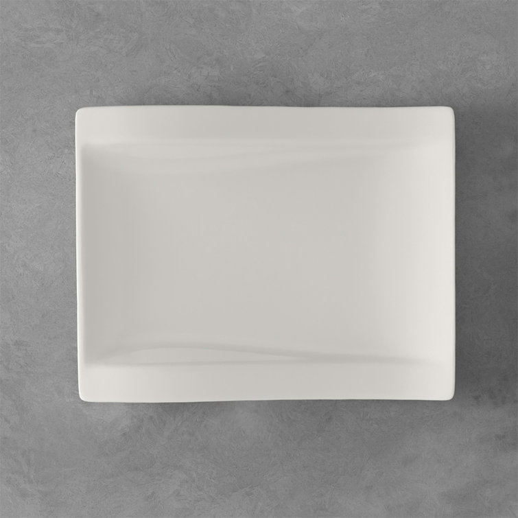 New Wave Rectangular Off-White Porcelain Salad Plate