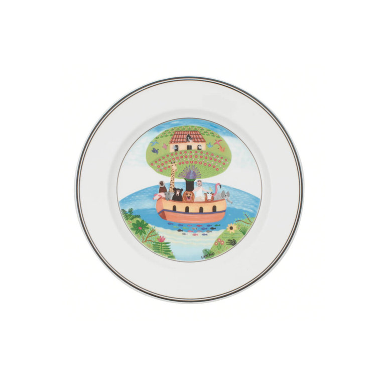 Noah's Ark Design Naif 8.25" Porcelain Salad Plate