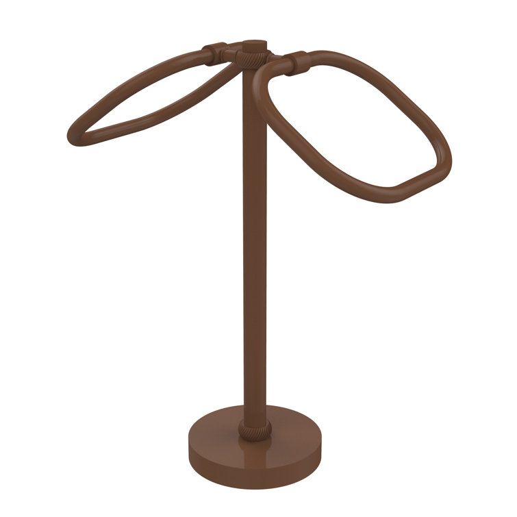 Antique Bronze Freestanding Double Ring Towel Holder