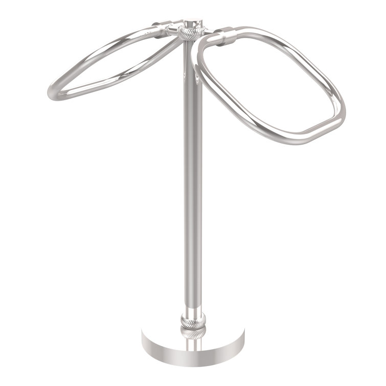 Polished Chrome Dual Ring Freestanding Towel Holder
