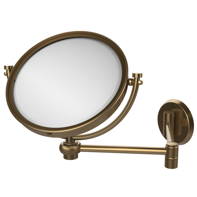Brushed Bronze 18" Wall Mounted Extending Make-Up Mirror
