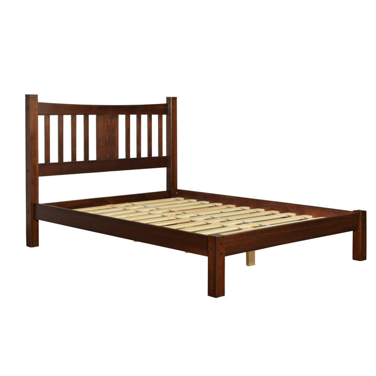 Cherry Pine King Size Shaker Wood Slat Bed with Drawer