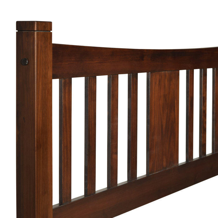 Cherry Pine King Size Shaker Wood Slat Bed with Drawer