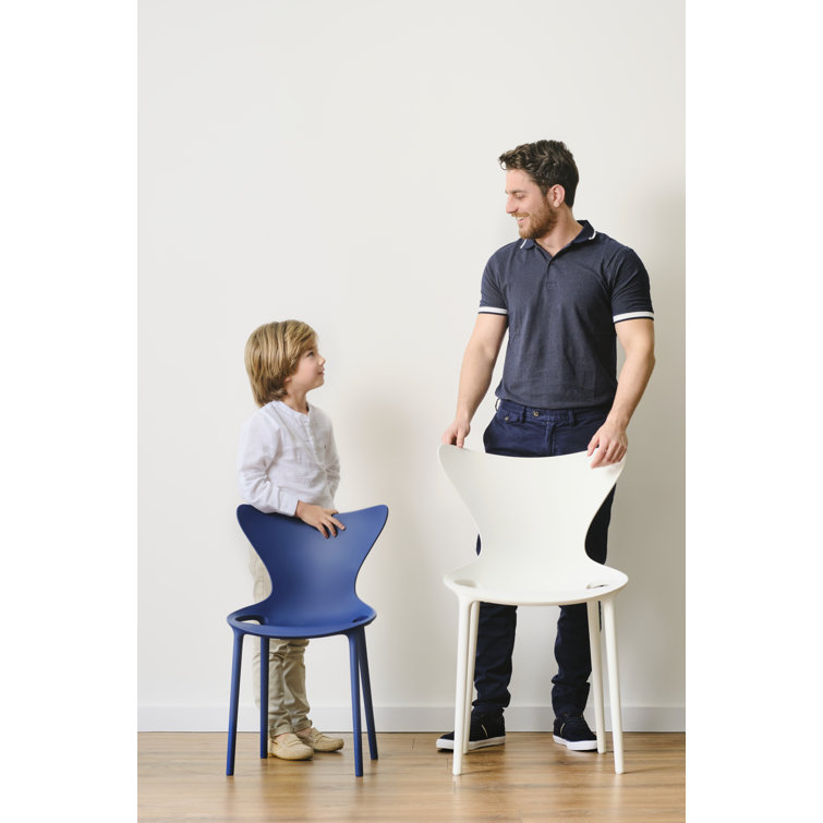 Eco-Conscious Navy Sculptural Side Chair with Recycled Plastic