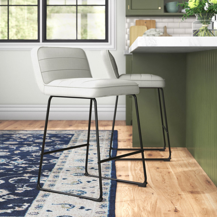 Nerison Contemporary Black Metal Pub Height Barstool