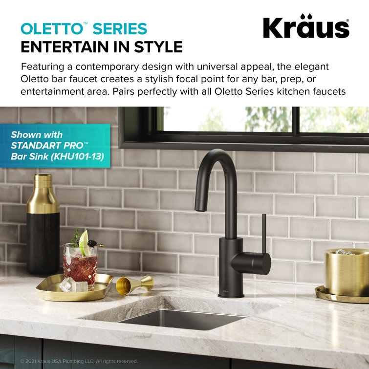 Matte Black Single Handle Kitchen Bar Faucet with QuickDock