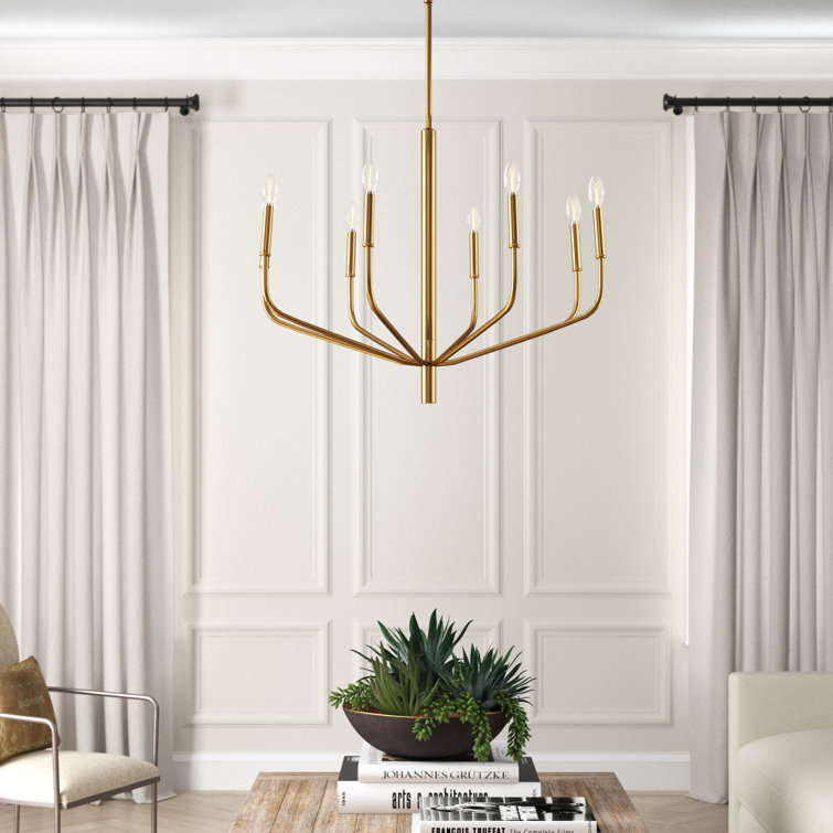 Aged Brass 8-Light Candle-Style Chandelier