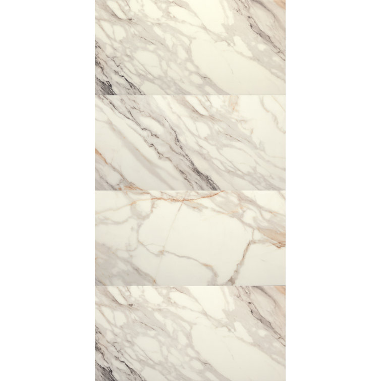 Calacatta Rustico 12" x 24" Polished Marble Look Porcelain Tile