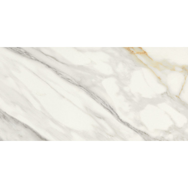 Calacatta Rustico 12" x 24" Polished Marble Look Porcelain Tile