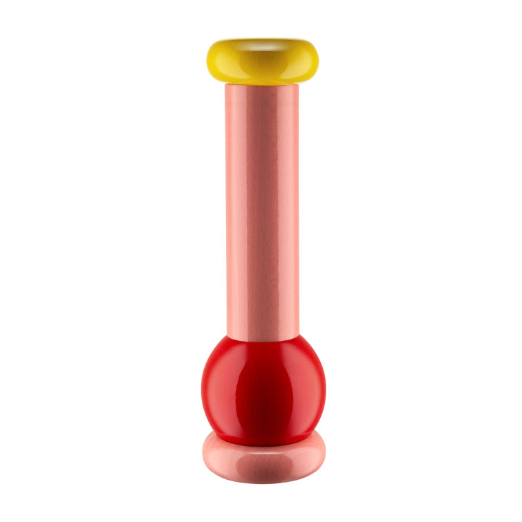 Beech Wood Pink Red Yellow Pepper Mill Grinder