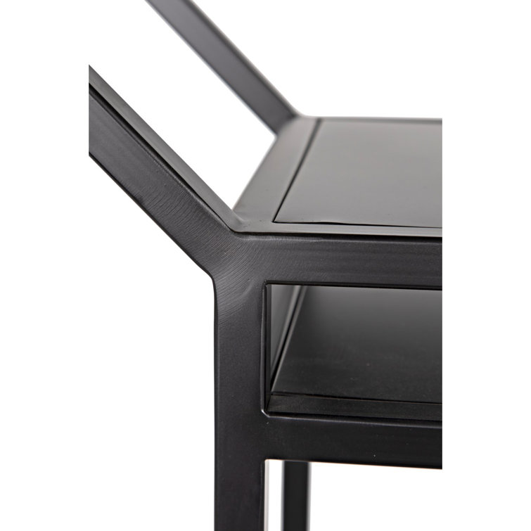 Noir Downtown 75'' Black Metal Linear Etagere Bookcase