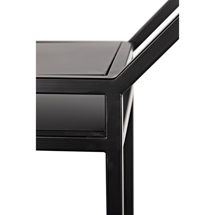 Noir Downtown 75'' Black Metal Linear Etagere Bookcase