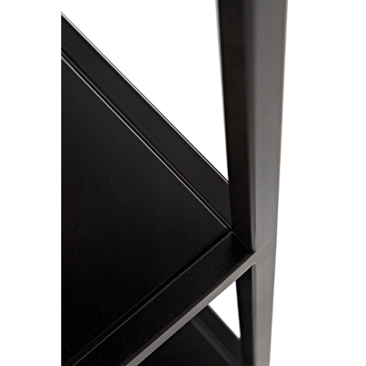 Noir Downtown 75'' Black Metal Linear Etagere Bookcase