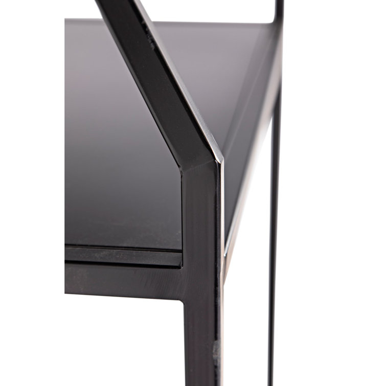 Downtown 83" Black Wood and Metal Etagere Bookcase