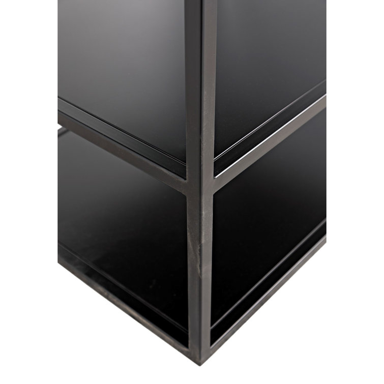 Downtown 83" Black Wood and Metal Etagere Bookcase
