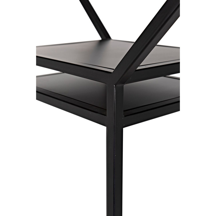 Noir Downtown 75'' Black Metal Linear Etagere Bookcase