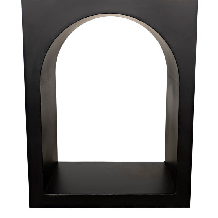 Noir Aqueduct 59" Industrial Black Metal and Wood Bookcase
