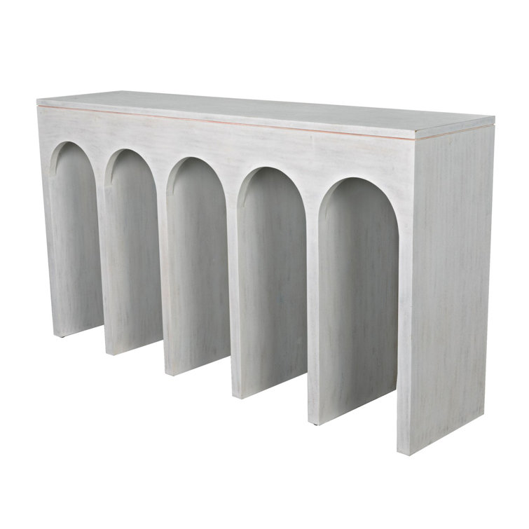 Bridge 59'' White Wash Wood Console Table with Storage