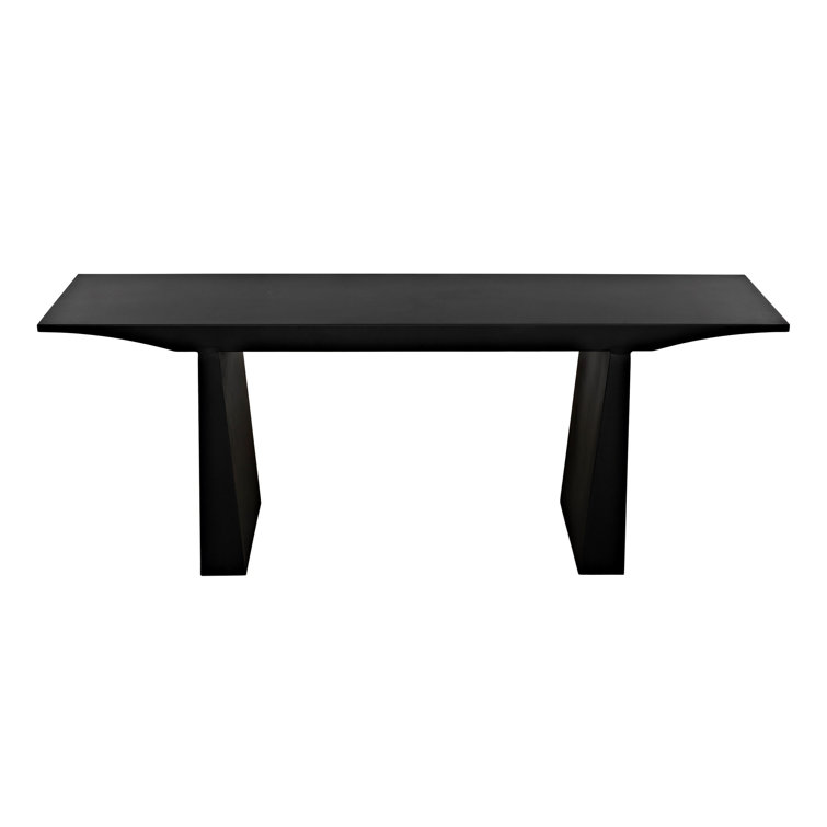 Black Metal and Wood 78'' Industrial Console Table