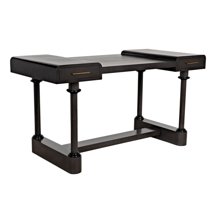 Locarno 28" Black Solid Wood Writing Desk with Drawer