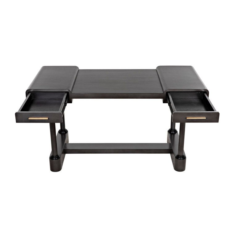 Locarno 28" Black Solid Wood Writing Desk with Drawer