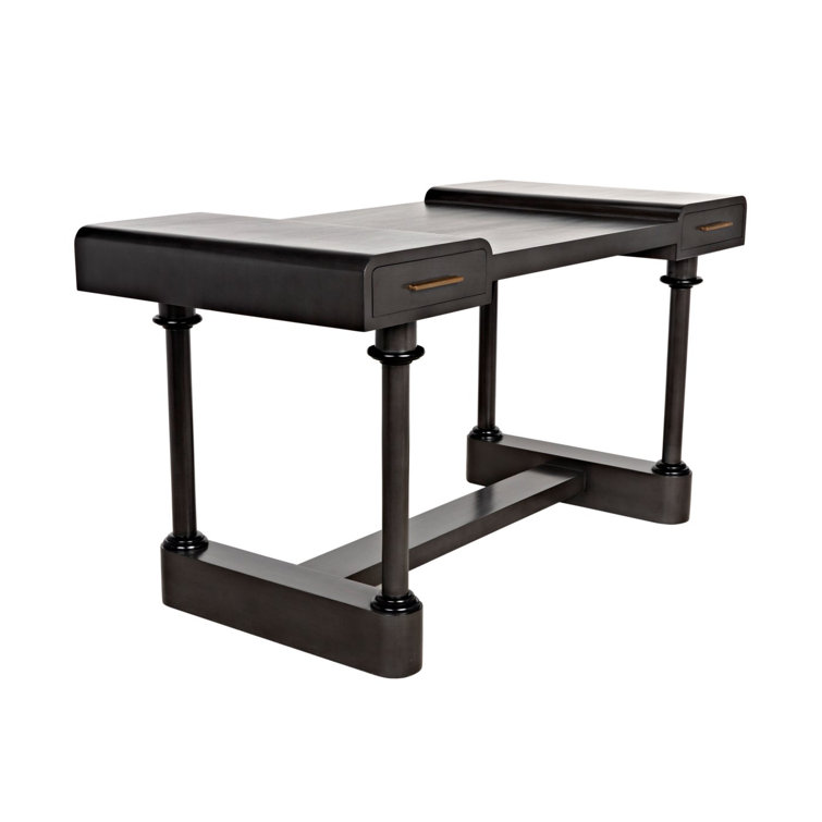 Locarno 28" Black Solid Wood Writing Desk with Drawer