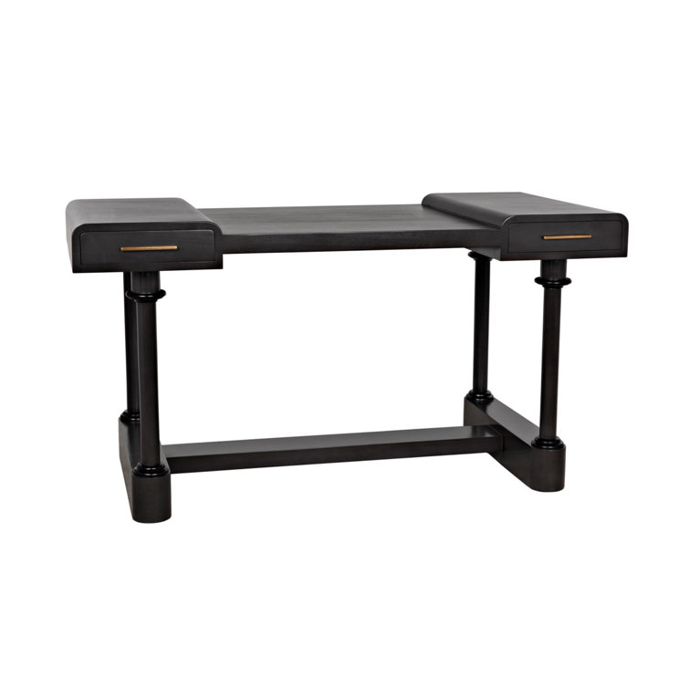 Locarno 28" Black Solid Wood Writing Desk with Drawer