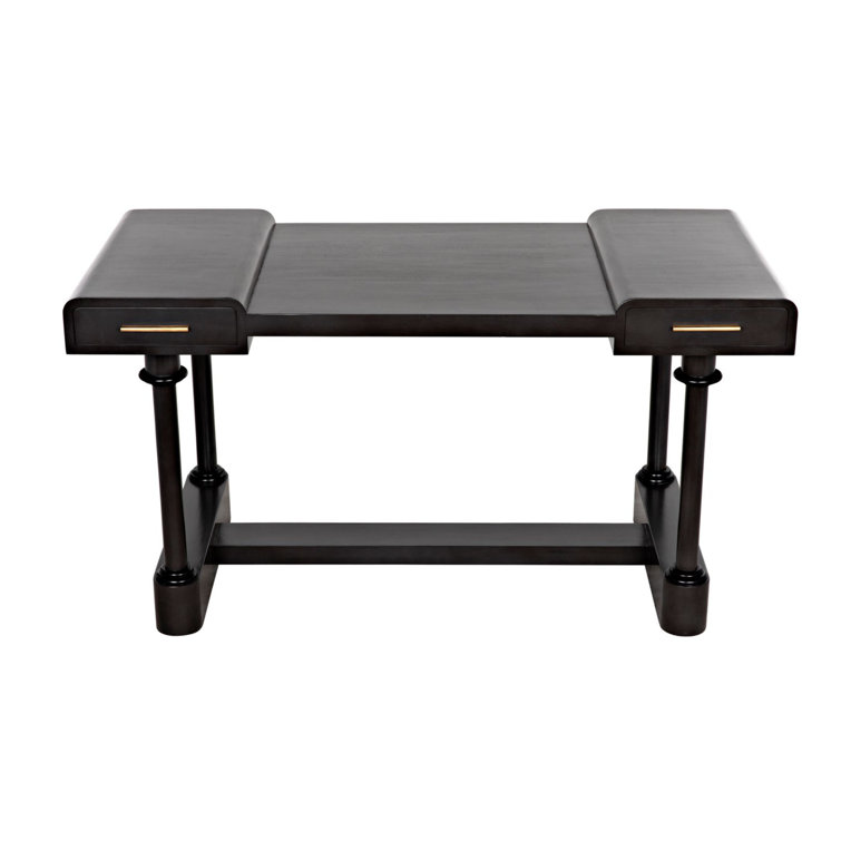 Locarno 28" Black Solid Wood Writing Desk with Drawer