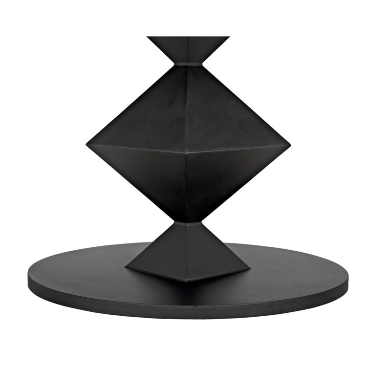 Katana Transitional Black Metal Oval Dining Table