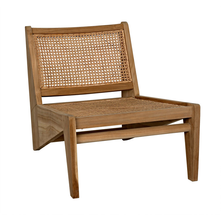 White Geometric Handcrafted Wood Accent Chair - 32in